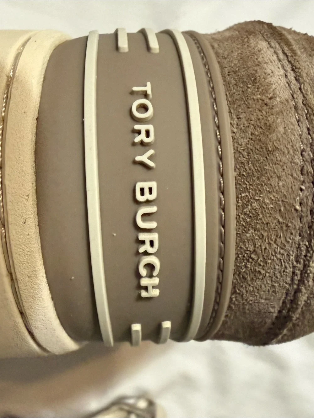 Tory Burch Men's Cream & Taupe Platform Sneaker